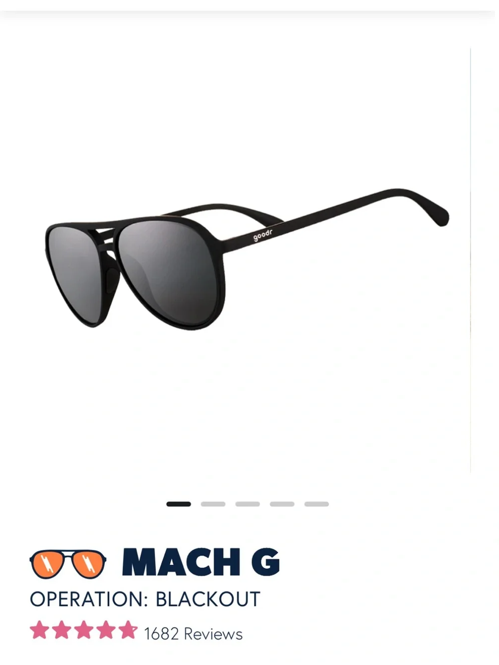goodr MACH G Operation Blackout Sunglasses in Black EUC